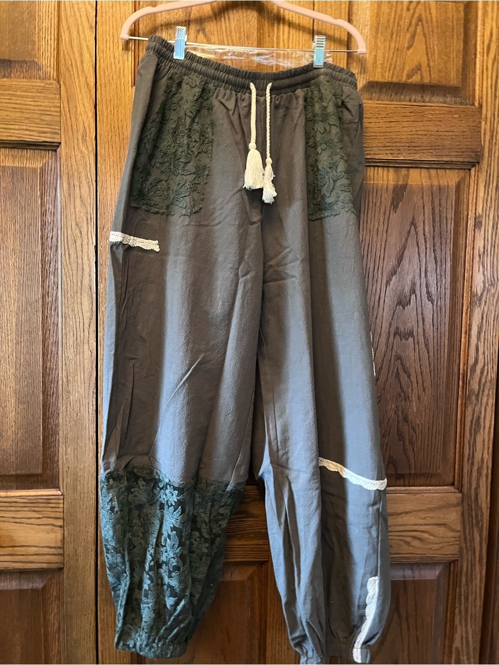 Women’s Olive Green Drawstring Jogger Pants